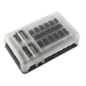 12-vägs säkringshållare för flatstiftsäkring