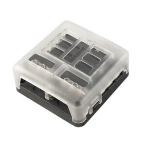 6-vägs säkringshållare för flatstiftsäkring